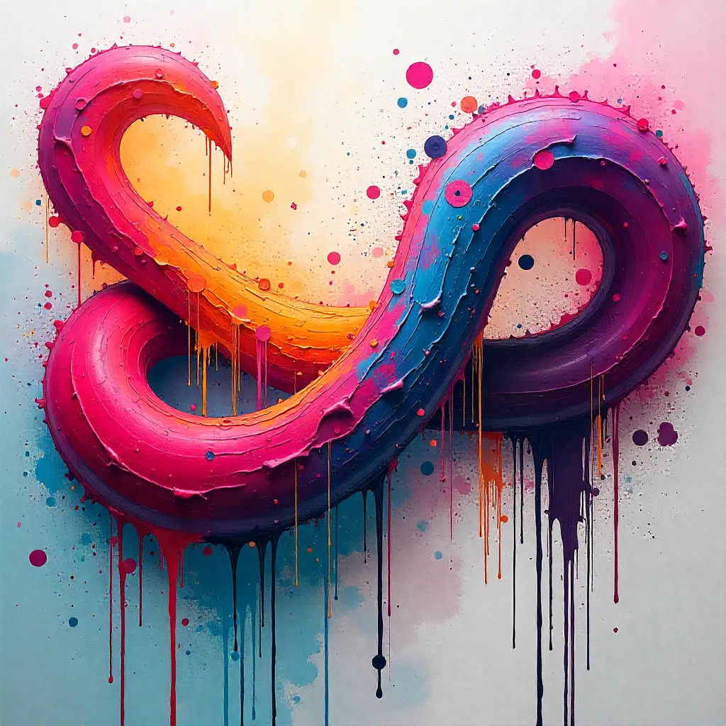 Abstract graffiti art project with dynamic shapes